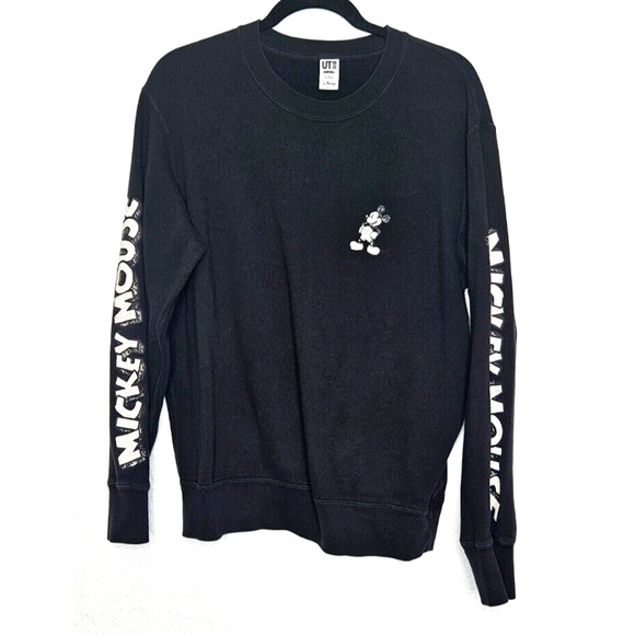 Uniqlo Tops - Uniqlo UT x Disney x Joshua Vides Womens Sweatshirt Large Black Mickey Mouse Top